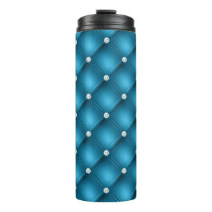 Termo Patrón acolchado de diamante azul medio de lujo