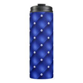 Termo Patrón acolchado de diamante azul real de lujo