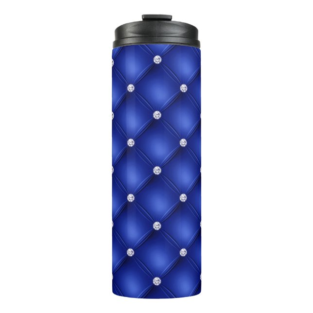 Termo Patrón acolchado de diamante azul real de lujo (Anverso)