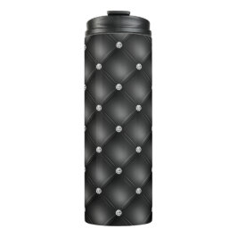 Termo Patrón acolchado de diamante negro de lujo