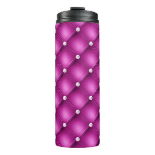 Termo Patrón acolchado de diamante rosa de lujo