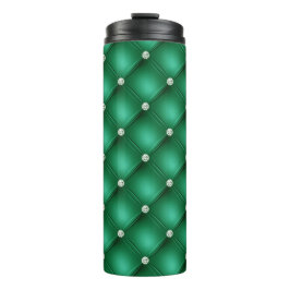 Termo Patrón acolchado de diamante verde de lujo