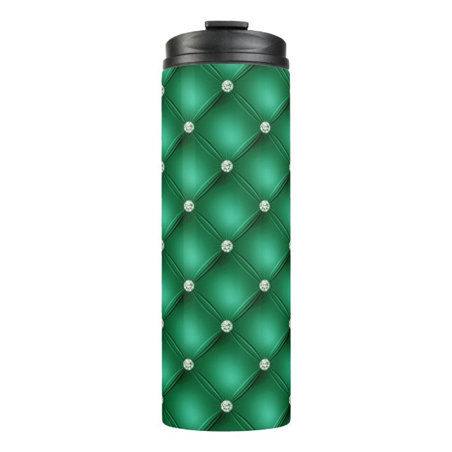 Termo Patrón acolchado de diamante verde de lujo (Anverso)