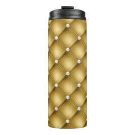 Termo Patrón acolchado de diamantes de oro de lujo