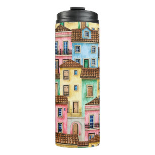 Termo Patrón acuarela sin fisuras con Portugal