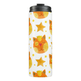 Termo Patrón acuarela sin fisuras de rostros y estrellas