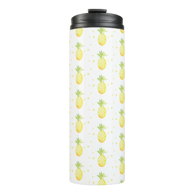 Termo Patrón acuarela tropical dulce piña de verano (Anverso)