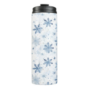 Termo Patrón acuático de copo de nieve de invierno