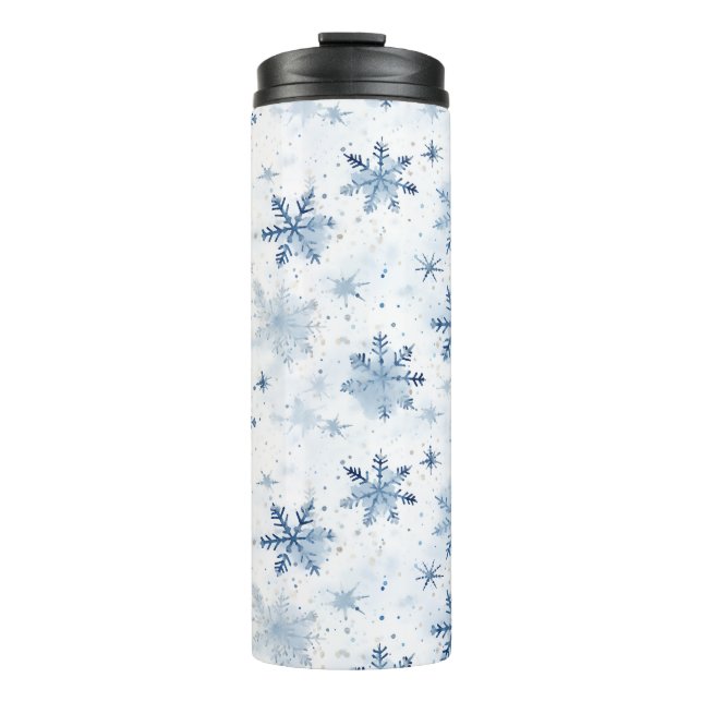 Termo Patrón acuático de copo de nieve de invierno (Anverso)