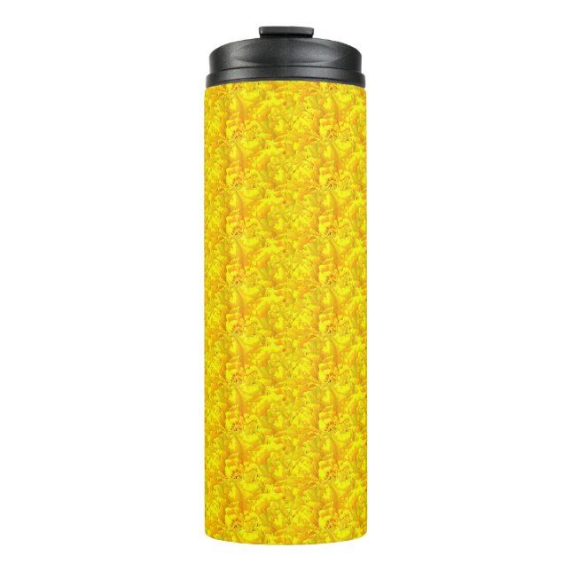 Termo Patrón amarillo marino floral sin soldadura (Anverso)