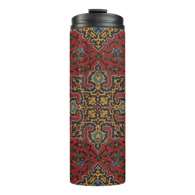 Termo Patrón Antiguo de Alfombra Persa Rojo Azul Arabesc (Anverso)