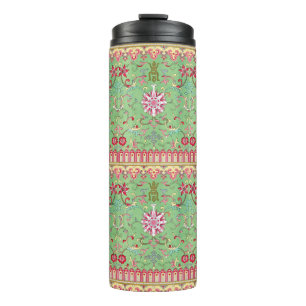 Termo Patrón antiguo oriental floral amarillo rosa verde