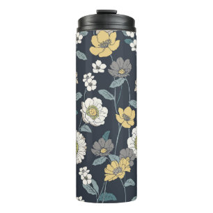 Termo Patrón artístico floral, sin fisuras.