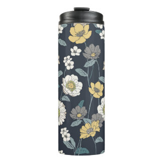 Termo Patrón artístico floral, sin fisuras.