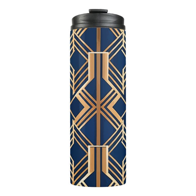 TERMO PATRÓN AZUL Y COBRE ART DECO (Anverso)