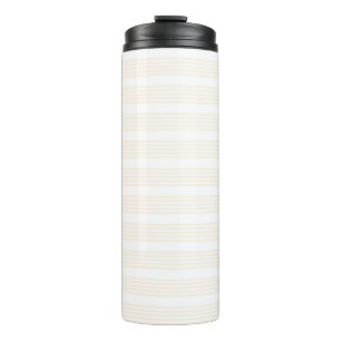 Termo Patrón beige y blanco de cinco rayas