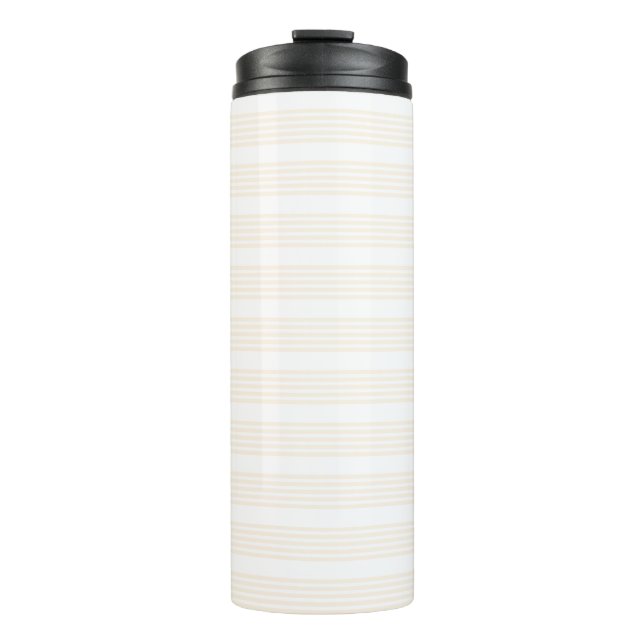 Termo Patrón beige y blanco de cinco rayas (Anverso)