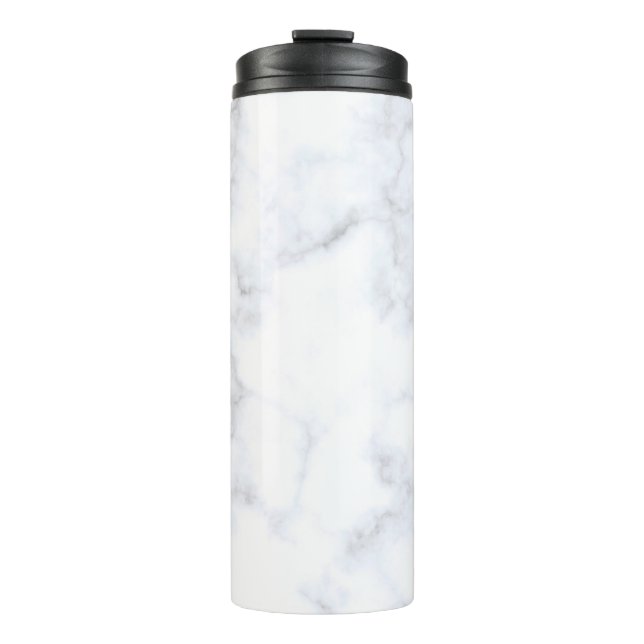 Termo Patrón blanco de textura de mármol (Anverso)