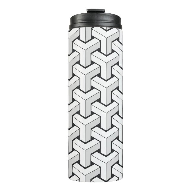 Termo Patrón blanco negro de cubos isométricos (Anverso)