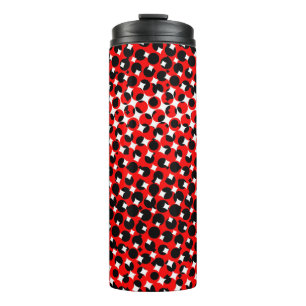 Termo Patrón blanco rojo negro