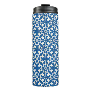 Termo Patrón Boho en Azul – Elegante y Audaz