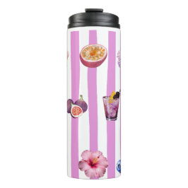 Termo Patrón Botánico de Acuarela de Lavanda