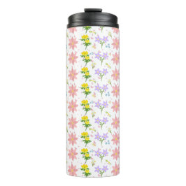 Termo Patrón Botánico de Flor Silvestre de Pastel Suave 