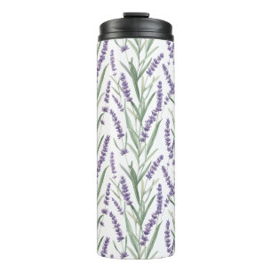 Termo Patrón botánico de lavanda