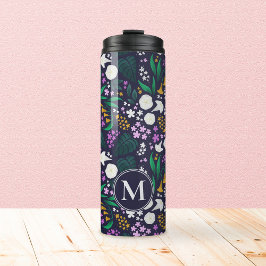 Termo Patrón Botánico Floral de la Luna de la Noche