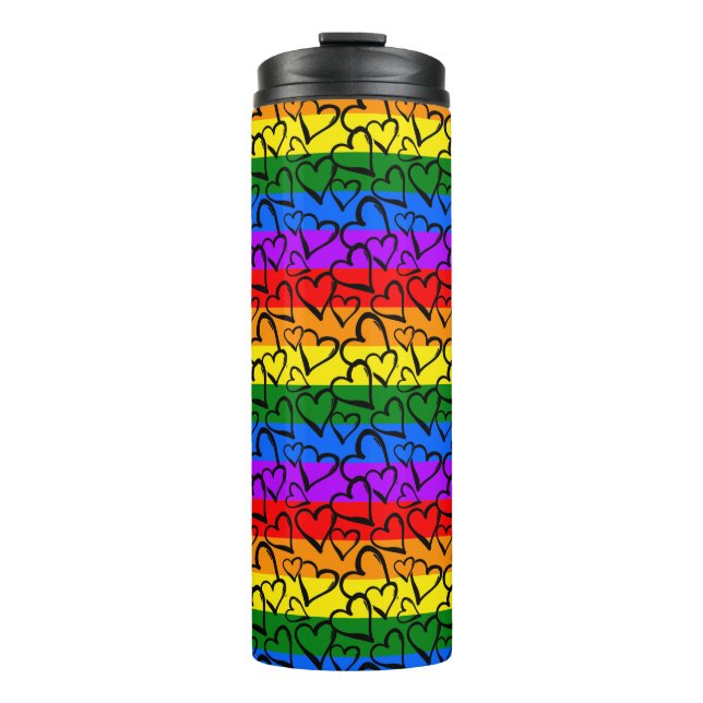 Termo Patrón cardíaco arco iris (Anverso)
