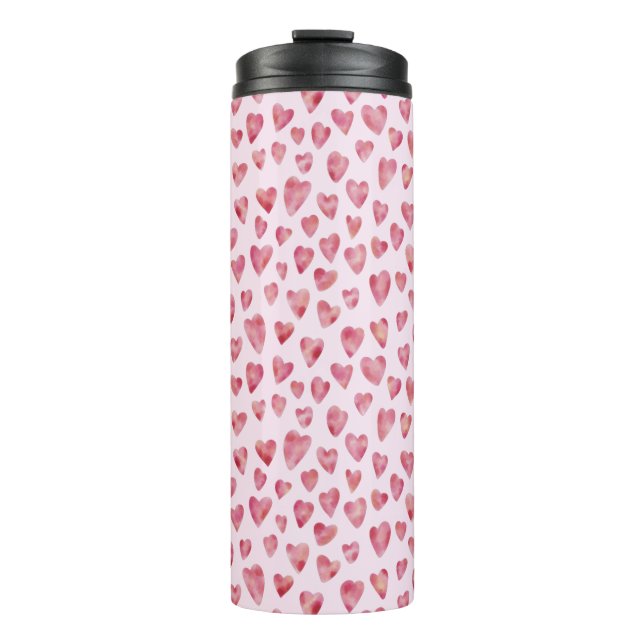 Termo Patrón cardíaco rosado (Anverso)