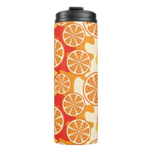 Termo Patrón cítrico del Naranja retro