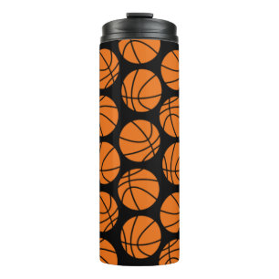 Termo Patrón clásico de baloncesto en negro