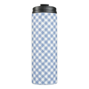 Termo Patrón clásico de gingham azul claro con estampado
