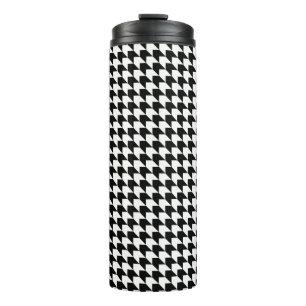 Termo Patrón clásico de houndstooth negro