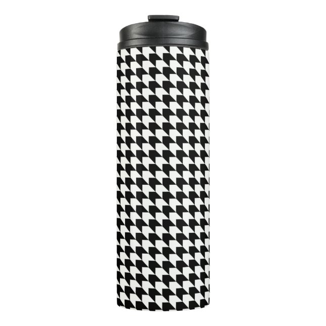 Termo Patrón clásico de houndstooth negro (Anverso)