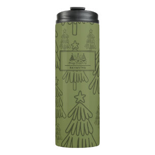 Termo Patrón clásico de vacaciones vintage-Árbol de Navi