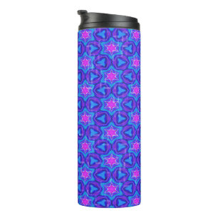 Termo Patrón colorido de azul brillante y rosa intenso