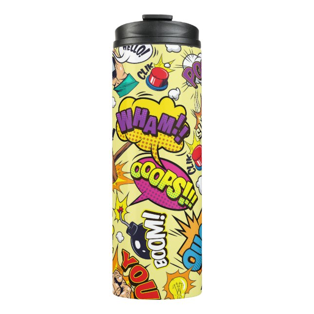 Termo Patrón colorido de elementos cómicos (Anverso)