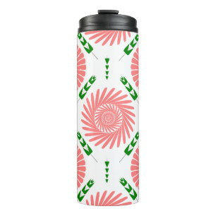 Termo patrón con flores rosas