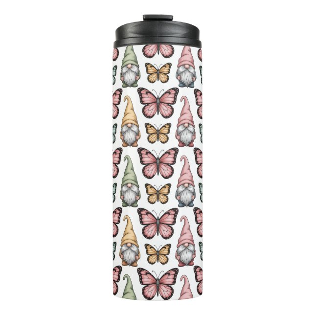 Termo Patrón continuo con gnomos y mariposas (Anverso)