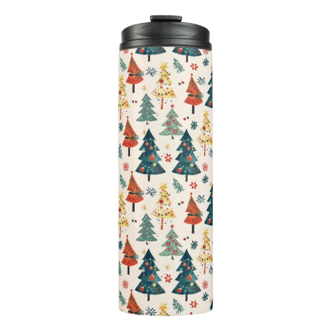 Termo Patrón continuo de árboles de Navidad de pino colo (Anverso)