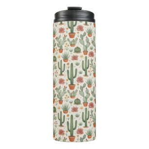 Termo Patrón continuo de cactus suculentos del desierto