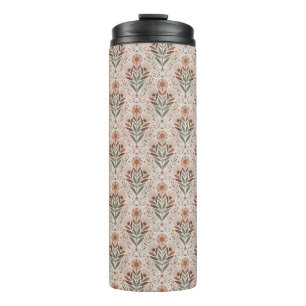 Termo Patrón continuo de flores silvestres y hojas