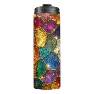 Termo Patrón continuo de mosaico de cristal colorido de