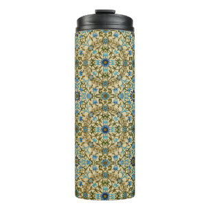 Termo Patrón continuo vintage azul de William Morris con