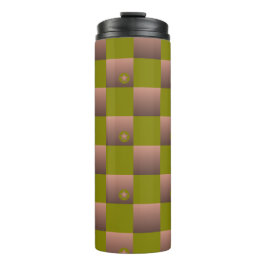 Termo Patrón controlado en verde marrón y oliva