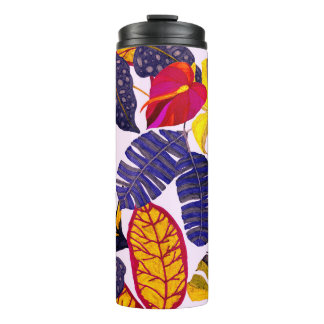 Termo Patrón creativo sin fisuras con hojas tropicales y