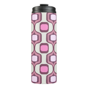 Termo Patrón cuadrado geométrico con mano retro mínimo 