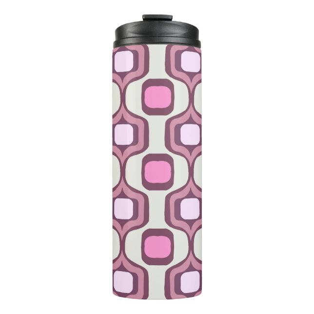 Termo Patrón cuadrado geométrico con mano retro mínimo  (Anverso)